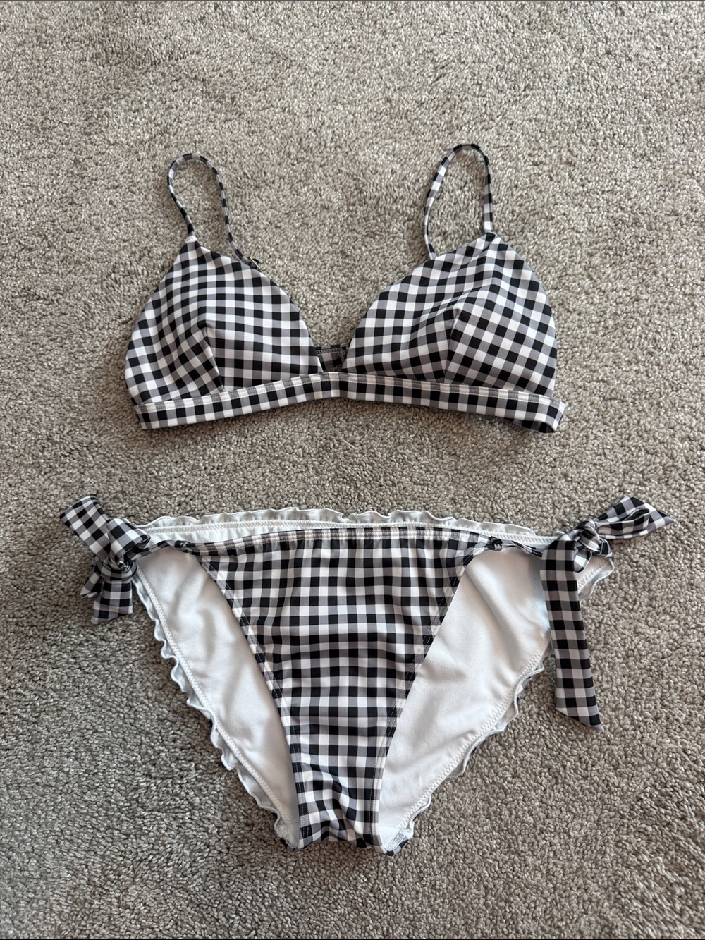 Hollister Black & White Gingham Bikini Set
